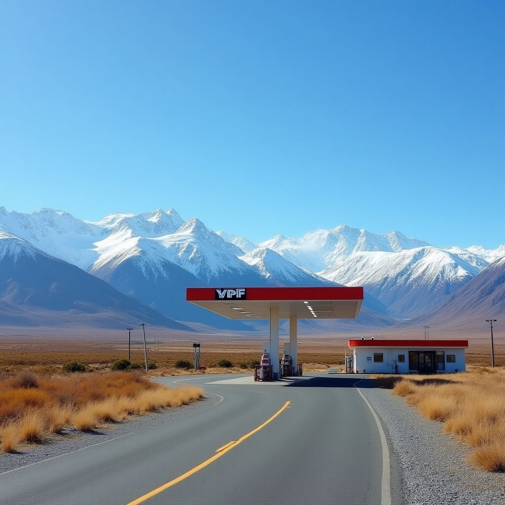 Estación YPF en ruta patagónica